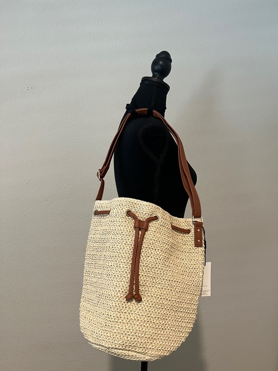 Montce Handbags - Montce Straw Drawstring Crossbody / Shoulder Bag NWT”